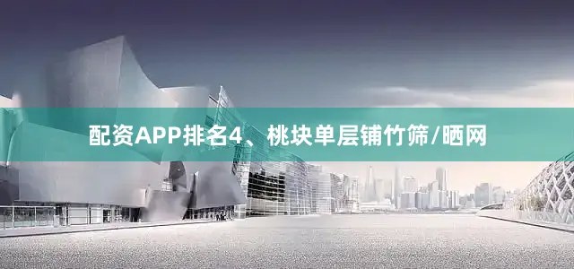 配资APP排名4、桃块单层铺竹筛/晒网